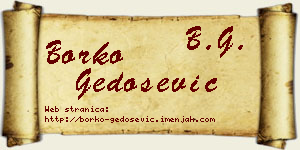 Borko Gedošević vizit kartica